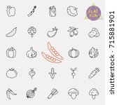 thin line vegetable vector icon ... | Shutterstock .eps vector #715881901