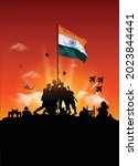indian army soldiers freedom... | Shutterstock .eps vector #2023844441