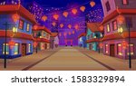 panorama chinese street with... | Shutterstock .eps vector #1583329894