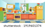 cozy colored kitchen interior...
