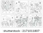 set of big coloring book with... | Shutterstock .eps vector #2171011807