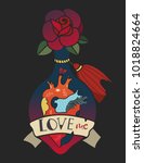 love me. bottle of love potion. ... | Shutterstock .eps vector #1018824664