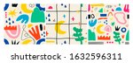 various hand drawn shapes and... | Shutterstock .eps vector #1632596311
