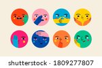 abstract round comic faces with ... | Shutterstock .eps vector #1809277807