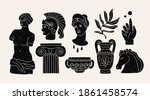 various antique statues  branch ... | Shutterstock .eps vector #1861458574