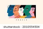 various faces. unusual... | Shutterstock .eps vector #2010554504