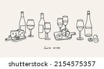 bottles and glasses of sweet... | Shutterstock .eps vector #2154575357