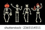 set of various skeleton. human...