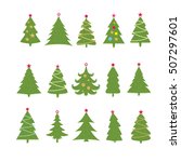 set of different fir trees on... | Shutterstock .eps vector #507297601