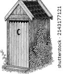 Outhouse Illustration  Drawing  ...