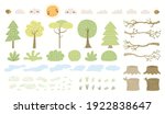 woodland landscape clipart set  ... | Shutterstock .eps vector #1922838647