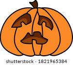 funny pumpkin halloween. vector ... | Shutterstock .eps vector #1821965384