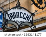 Small photo of VENICE,ITALY 26 FEBRUARY 2020: Tobacco sign in a tobacconist's in Venice