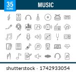 music icon in flat style. music ... | Shutterstock .eps vector #1742933054