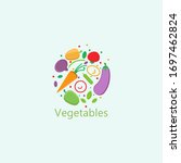 vegetables organic icons flat... | Shutterstock .eps vector #1697462824