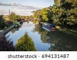 Grand Union canal on a summer evening sunset 