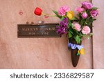 Small photo of Los Angeles, California – May 30, 2023: MARILYN MONROE grave at Pierce Brothers Westwood Village Memorial Park Cemetery and Mortuary
