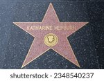 Small photo of Hollywood (Los Angeles), California – May 30, 2023: Star of KATHARINE HEPBURN on Hollywood Walk of Fame, Hollywood Boulevard