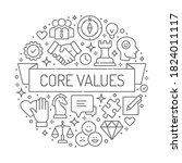 thin line core values icons in... | Shutterstock .eps vector #1824011117