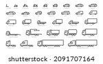 big set outline car icons ... | Shutterstock .eps vector #2091707164