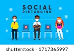 social distancing concept... | Shutterstock .eps vector #1717365997
