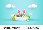 3d podium stage easter display... | Shutterstock .eps vector #2131324357