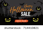happy halloween sale vector... | Shutterstock .eps vector #714410821