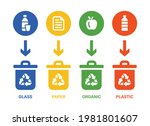 trash bin for separate garbage... | Shutterstock .eps vector #1981801607