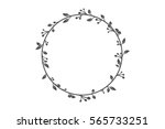 vector round frame with branch... | Shutterstock .eps vector #565733251