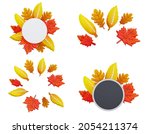 composition of autumn leaves... | Shutterstock . vector #2054211374