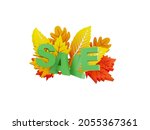 3d illustration autumn sale.... | Shutterstock . vector #2055367361