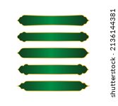 set of green islamic ribbon... | Shutterstock .eps vector #2136144381