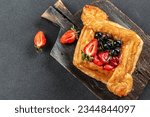 Square fruit filled french puff ...
