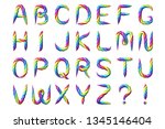 sweet caramel candy alphabet.... | Shutterstock . vector #1345146404