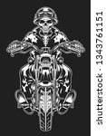 monochrome style skull rider... | Shutterstock .eps vector #1343761151