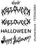 halloween titles set.... | Shutterstock .eps vector #735062884