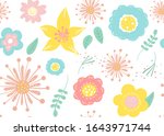 seamless pattern of  flowers... | Shutterstock .eps vector #1643971744