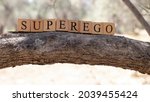 Small photo of The word superego was created from wooden cubes