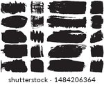 set of black brush strokes with ... | Shutterstock .eps vector #1484206364