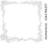 floral frame. coloring book for ... | Shutterstock .eps vector #1361786357