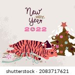 2022 year of the tiger. vector... | Shutterstock .eps vector #2083717621