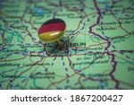 Berlin Pinned On A Map With...