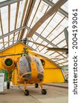 Small photo of Lange, Estonia - May 17 2021: Helicopter Kamov Ka-26 Hoodlum in Estonian Aviation Museum. Selective focus.