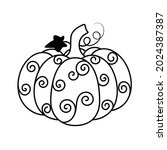 pumpkin paper cut vector... | Shutterstock .eps vector #2024387387