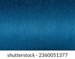 Abstract fabric texture background, close up picture of purssian blue color thread, macro image of textile surface, wallpaper template for banner, website, backdrop, poster.