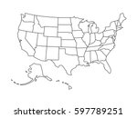 high detail of us map outline... | Shutterstock .eps vector #597789251