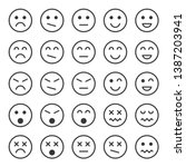 simple emotion icons in trendy... | Shutterstock .eps vector #1387203941