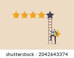 5 stars rating review high... | Shutterstock .eps vector #2042643374