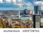 Overview for Rotterdam city from Euromast tower