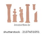 various antique statues. heads... | Shutterstock .eps vector #2137651051